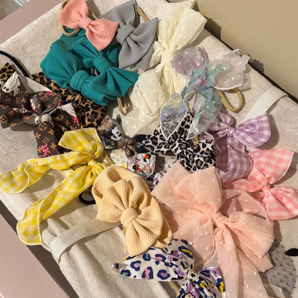 Assorted lot Bow Hair Accessories, POSH, LV, disney, clips, headwrap,headband